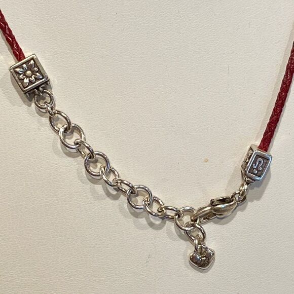 BRIGHTON Braided Leather LOVE Pendant Necklace - Picture 7 of 11